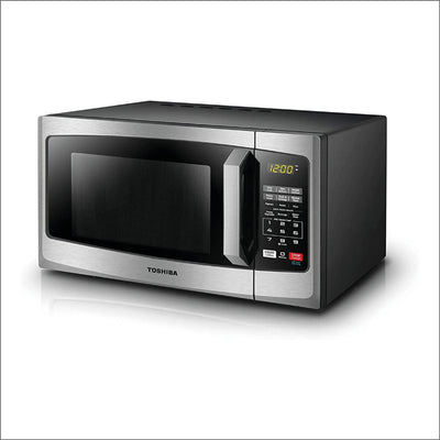 EM925A5A-SS Countertop Microwave Oven, 0.9 Cu Ft With 10.6 Inch Removable Turntable, 900W, 6 Auto Menus, Mute Function & ECO Mode, Child Lock, LED Lighting, Stainless Steel