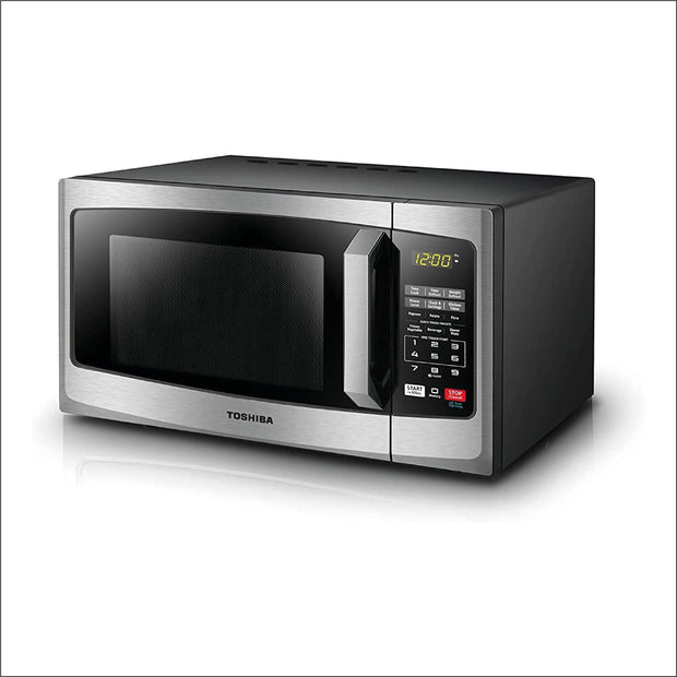 EM925A5A-SS Countertop Microwave Oven, 0.9 Cu Ft With 10.6 Inch Removable Turntable, 900W, 6 Auto Menus, Mute Function & ECO Mode, Child Lock, LED Lighting, Stainless Steel