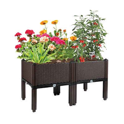 Raised Garden Bed with Legs Planters for Large planters Outdoor Plants Elevated Plastic Garden Planter Boxes Plant pots for Patio Backyard Porch Deck to Planting Flowers Vegetables and Herbs…