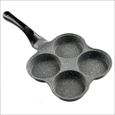 Buecmue Rustless Egg Pan | 4-Cup Nonstick Egg Frying Pan, Easy Clean Egg Cooker Omelet Pan For Breakfast Swedish Pancake, Plett, Crepe Pan Gas Stove and Other Stoves Cookware