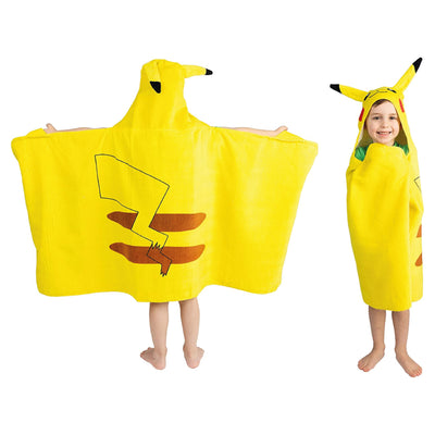 Pokemon Pikachu Bath/Pool/Beach Soft Cotton Terry Hooded Towel Wrap, 24" x 50", By Franco Kids