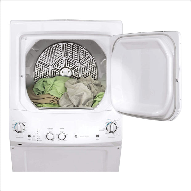 Unitized Spacemaker 3.8 Washer with Stainless Steel Basket and 5.9 Cu. Ft. Capacity Electric Dryer, White