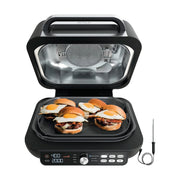 Foodi Smart XL Pro 7-in-1 Indoor Grill/Griddle Combo, use Opened or Closed, with Griddle, Air Fry, Dehydrate & More, Pro Power Grate, Flat Top Griddle, Crisper, Smart Thermometer, Black