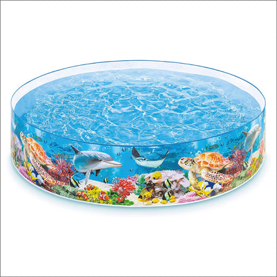 Intex 58472EP Deep Sea Blue SnapSet Kiddie Swimming Pool | 8 Feet x 18 Inch