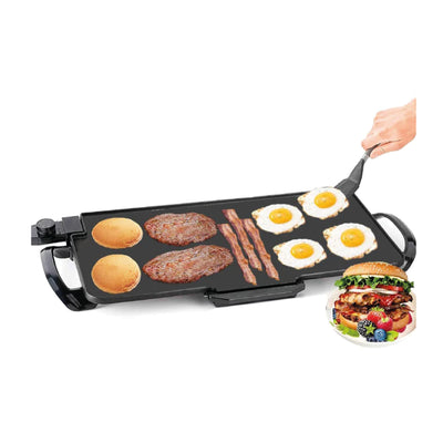 22-Inch Extra-Large Nonstick Electric Griddle - Removable Plate, Cool-Touch Removable Handles and Slide-Out Drip Tray, for 12 Pancakes Eggs at Once