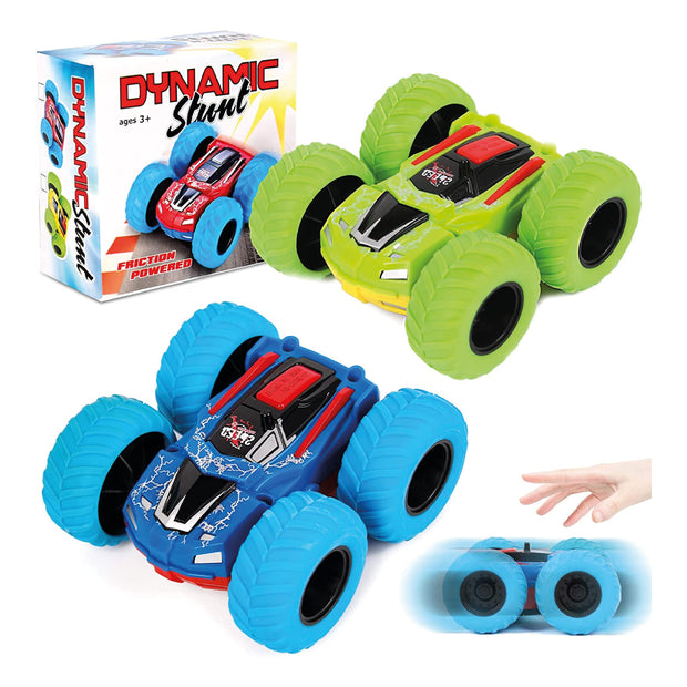 Flip Cars - 2 Pack Rotating Stunt Car Toys for 3 4 5 6 Year Old Boys - Push and Go Vehicle Monster Toy Trucks Boys Girls Gifts