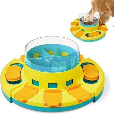 Dog Puzzle Toy 2 Levels, Slow Feeder for Large Small Dogs, Dog Food Treat Feeding Toys for IQ Training, Dog Entertainment Toys, 4.2 Inch Height
