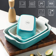 Porcelain Bakeware Set for Cooking, Ceramic Rectangular Baking Dish Lasagna Pans for Casserole Dish, Cake Dinner, Kitchen, Banquet and Daily Use, 13 x 9.8 inch(Turquoise)
