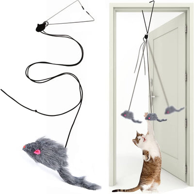 Cat Feather Toys,Retractable Cat Teaser Toy ，Hanging Interactive cat Toys for Indoor Cats Kitten Play Chase Exercise, Kitten Fun Mental Physical Exercise Kitten Toys (1 Pack)