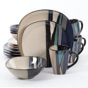 Gibson Elite Althea Reactive Dinnerware Set, 16 Pc, Teal