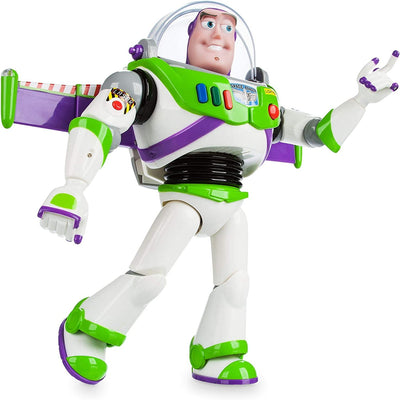 Buzz Lightyear Interactive Talking Action Figure from Toy Story, 11 inch, Features 10+ English Phrases, Interacts with Other Figures and Toys, Light-Beam Features, Ages 3+