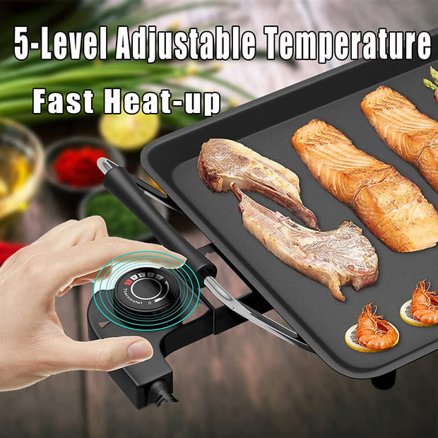 Extra Large Nonstick Electric Griddle - 35" Outdoor Teppanyaki Hibachi Grill