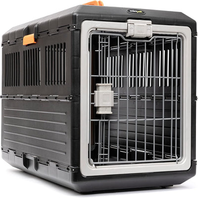 Pet Carrier & Crate 27" - Premium Collapsible Design for Medium Cats and Dogs - Portable Kennel for Indoor/Outdoor Use - 360-Degree Ventilation & Hard Plastic Wall Protection