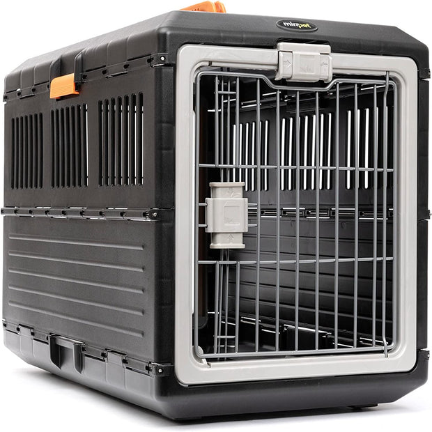 Pet Carrier & Crate 27" - Premium Collapsible Design for Medium Cats and Dogs - Portable Kennel for Indoor/Outdoor Use - 360-Degree Ventilation & Hard Plastic Wall Protection