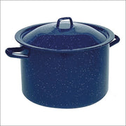 IMUSA USA 4-Quart Blue Speckled Enamel Stock Pot with Lid