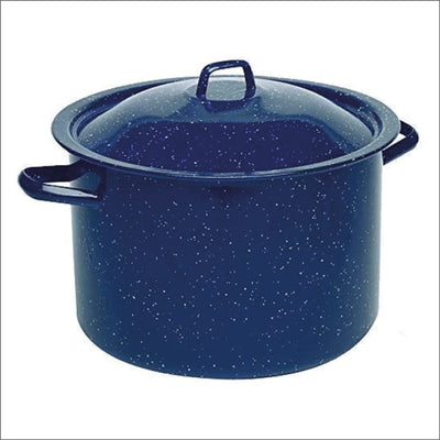 IMUSA USA 4-Quart Blue Speckled Enamel Stock Pot with Lid
