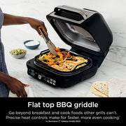Foodi Smart XL Pro 7-in-1 Indoor Grill/Griddle Combo, use Opened or Closed, with Griddle, Air Fry, Dehydrate & More, Pro Power Grate, Flat Top Griddle, Crisper, Smart Thermometer, Black